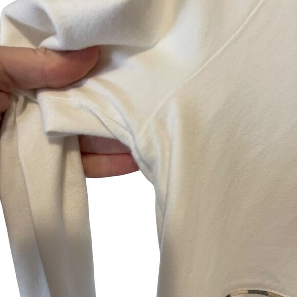 BURBERRY| Ivory Mock Neck LS w/Burberry pattern piping at Empire Waist - cotton - Picture 8 of 9